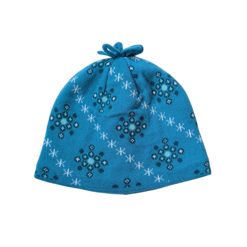 L.L. Bean Fleece Snowflake Beanie Hat KIDS SMALL Blue